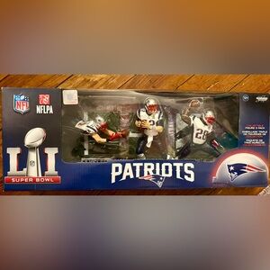 Brand New Patriots Super Bowl LI Winners Action Figure Brady, Edelman and White